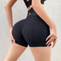 Grid Design Shorts Gym Yoga High Waist Fitness Sports Pants Women