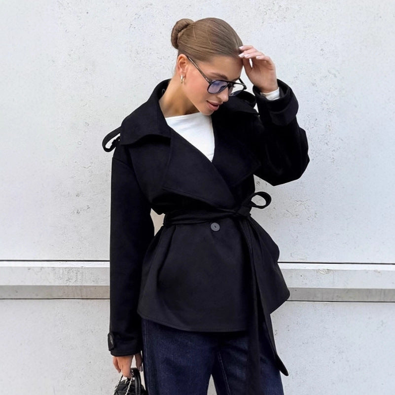 Winter Commuter Thickened Blazer Collar Coat Workwear Women's Dress