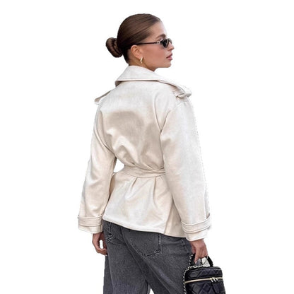 Winter Commuter Thickened Blazer Collar Coat Workwear Women's Dress