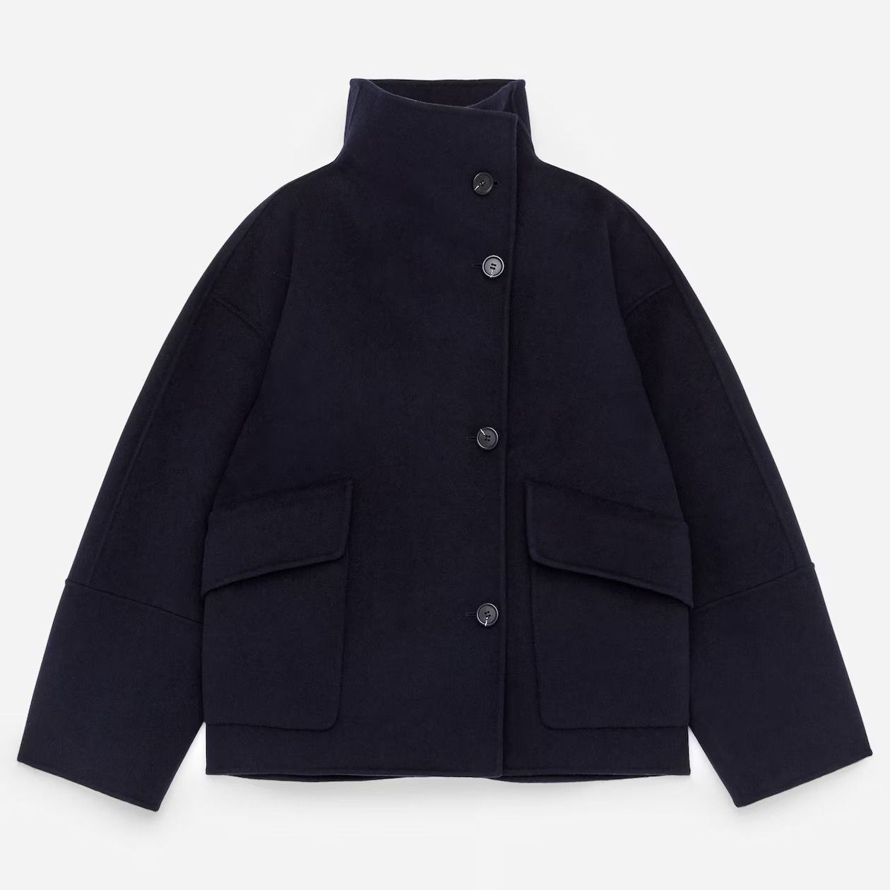 Pocket Casual Single-breasted Coat Solid Color