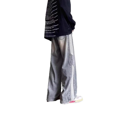 Spring And Autumn New Men's Hong Kong Style Trendy Brand Loose Casual Wide-leg Pants