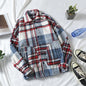 Autumn Brushed Plaid Shirt Men