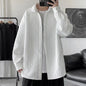 Embossed Shirt Men Loose Lapels Shirt Coat